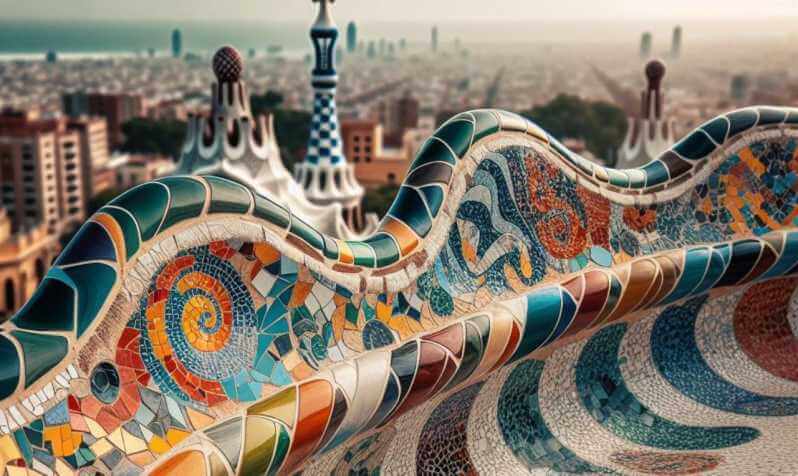 Panorámica de Barcelona con arquitectura de Gaudí